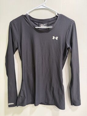Under Armour Black HeatGear Fitted Long Sleeve Performance Top